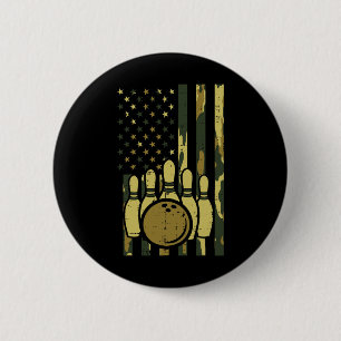 Bowling Camo Amerikanische Flagge Patriotischer Bo Button