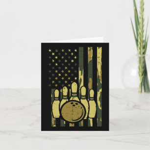 Bowling Camouflage American Flag Patriotic Bowler Karte