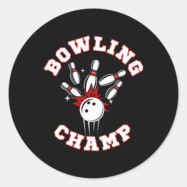 Bowling Champ Champion  Runder Aufkleber (Vorderseite)