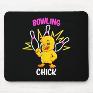 Bowling Chick Funny Chicken Sports Athlete Mousepad