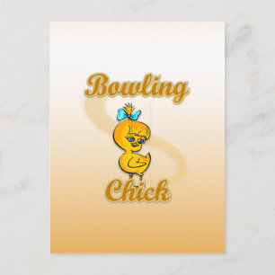 Bowling Chick Postkarte