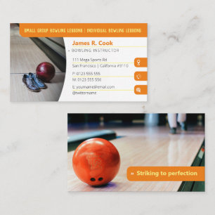 Bowling Coach   Foto Sport Orange Visitenkarte