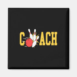 Bowling Coach schlägt Buttone Bowling Team Fun Magnet