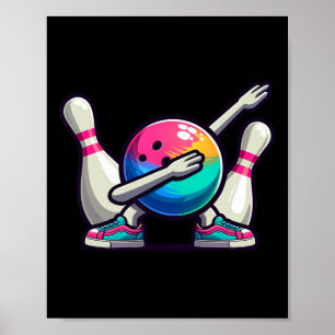 Bowling Dab Bowler Bowling Ll Player Button Kinder Poster