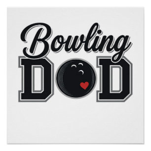 Bowling Dad Vintage Gravur Shirt Design_1 Poster