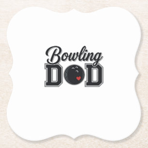 Bowling Dad Vintage Gravur Shirt Design_1 Untersetzer