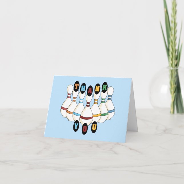 Bowling Dankeschön Karte (Vorderseite)