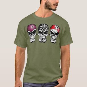 Bowling Darts Billiards Skull-Gamer Liebhaber T-Shirt