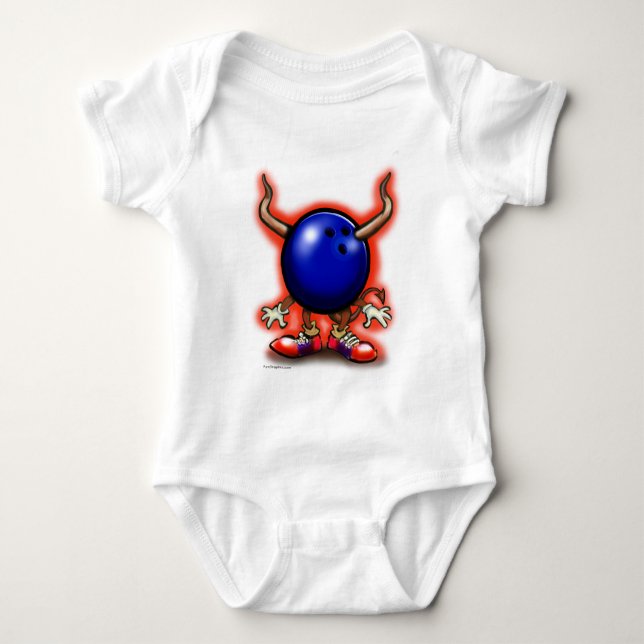 Bowling Demon Baby Strampler (Vorderseite)
