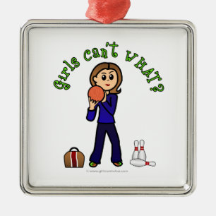 Bowling der leichten Frauen Silbernes Ornament