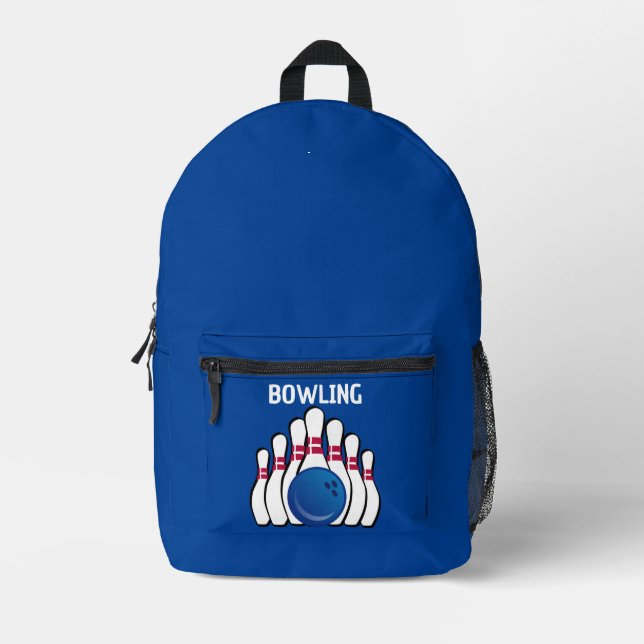 Bowling Design Back Pack Bedruckter Rucksack (Vorderseite)