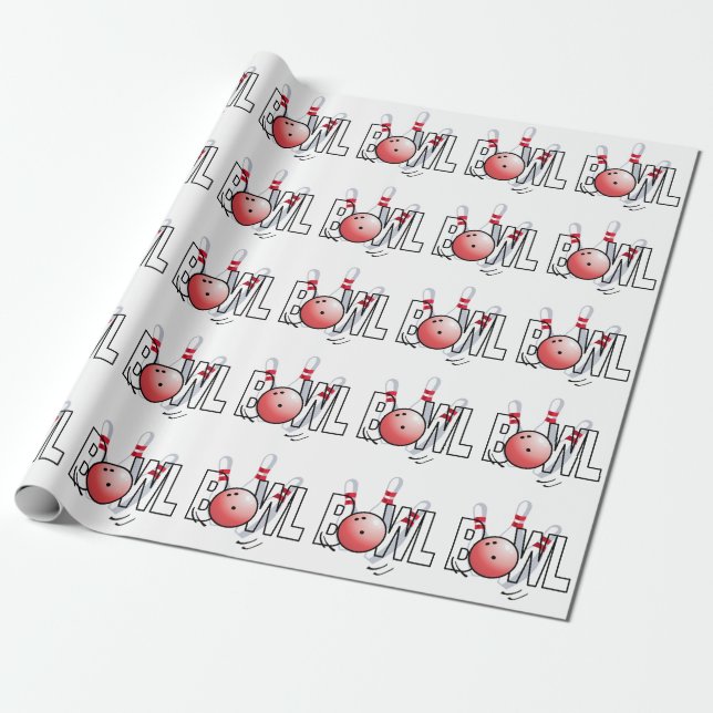 Bowling Design Geschenkpapier (Ungerollt)