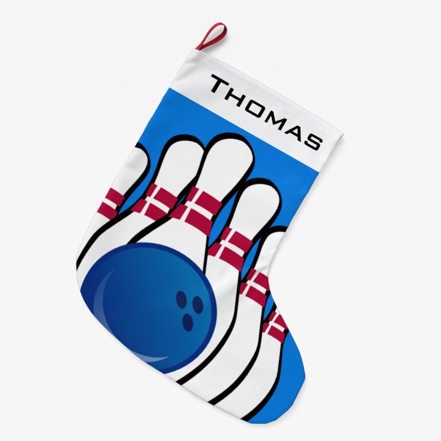 Bowling Design Große Weihnachtsfeiertage Strumpf Großer Weihnachtsstrumpf (Vorderansicht (hängend))