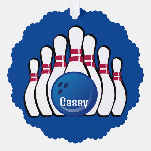 Bowling Design Paper Ornament Card (Vorderseite)