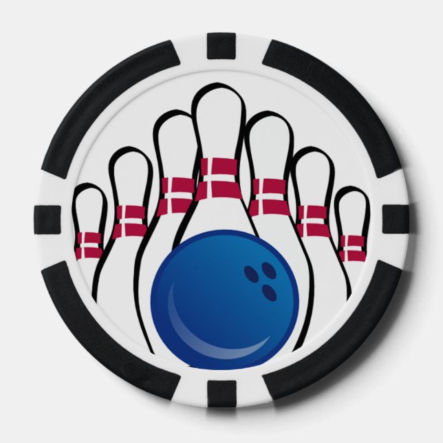 Bowling-Design-Poker-Chips Pokerchips (Vorderseite)