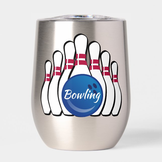 Bowling Design Thermal Wine Tumbler (Vorderseite)