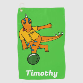 Bowling Dinosaurier Cartoon Personalisiert Bowlers Golfhandtuch