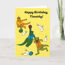 Bowling Dinosaurier Cartoon Personalisiert Bowlers