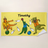 Bowling Dinosaurier Cartoon Personalisiert Bowlers