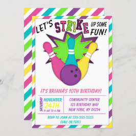 Bowling Einladung für eine Geburtstagsparty von Mä