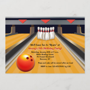 Bowling-Einladung 'Spaß im Überfluss' Einladung