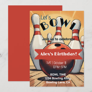 Bowling Einladung zum Geburtstag - "Let's Bowl"