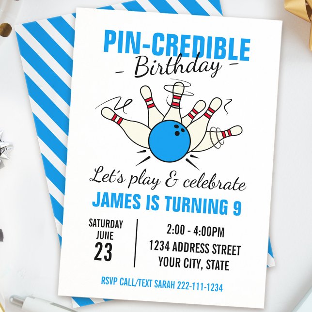 Bowling Einladung zum Geburtstag von Jungen (Von Creator hochgeladen)