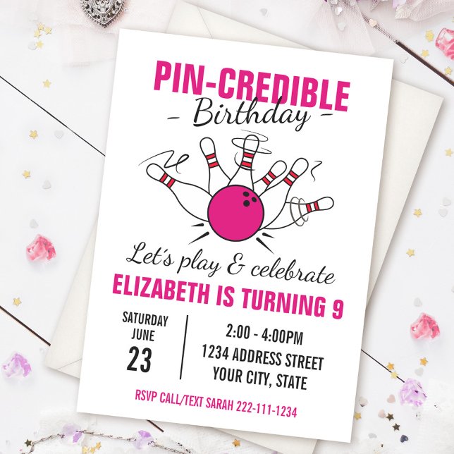 Bowling Einladung zum Geburtstag von Mädchen (Von Creator hochgeladen)