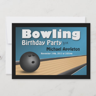 Bowling - Einladungen zur Blue Birthday Party