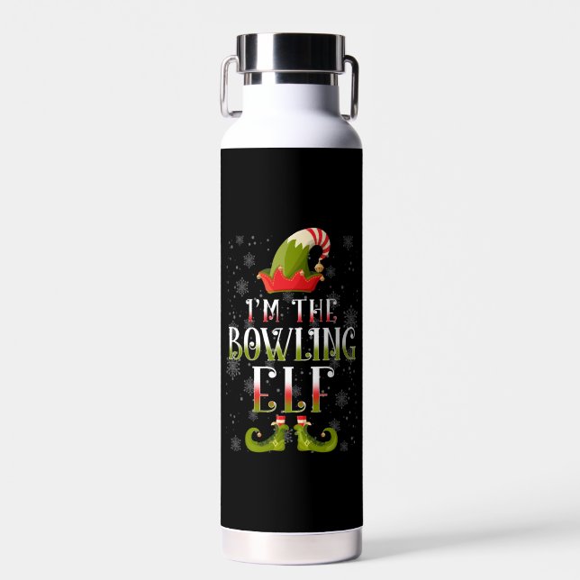 Bowling Elf Christmas Trinkflasche (Vorne)