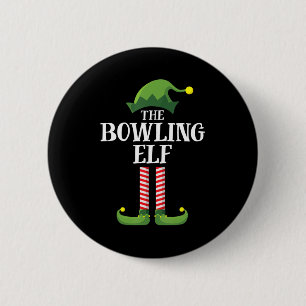 Bowling Elf Matching Family Group Weihnachts-Party Button