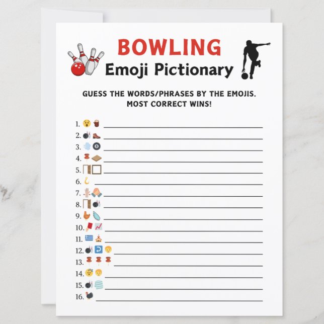Bowling Emoji Pictionary Game (Vorderseite)