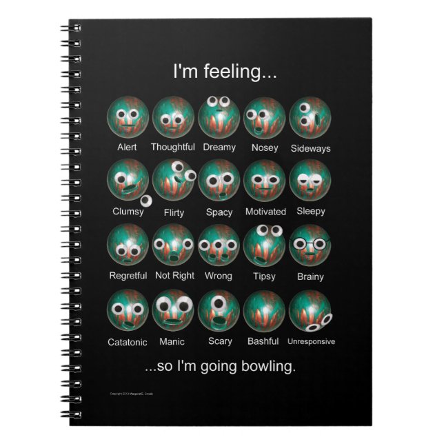 Bowling Emotions-Notebook Notizblock (Vorderseite)