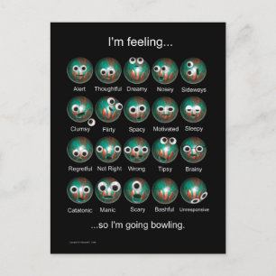 Bowling Emotions Poster Postkarte