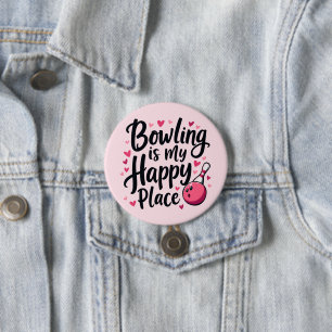 Bowling-Enthusiast Süße Retro-Ästhetik Sportdesign Button
