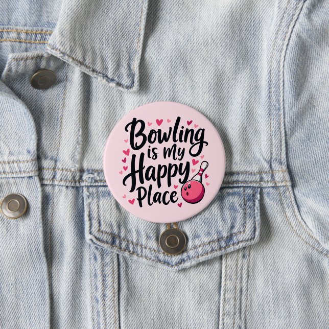 Bowling-Enthusiast Süße Retro-Ästhetik Sportdesign Button (Beispiel)