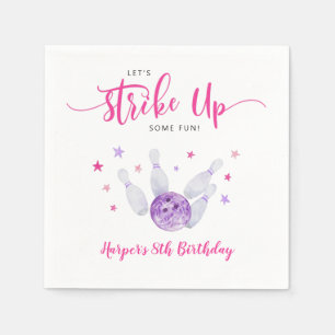 Bowling erwischt ein lustiges Mädchen zum Geburts Serviette