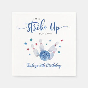 Bowling erwischt einen lustigen Jungen zum Geburts Serviette