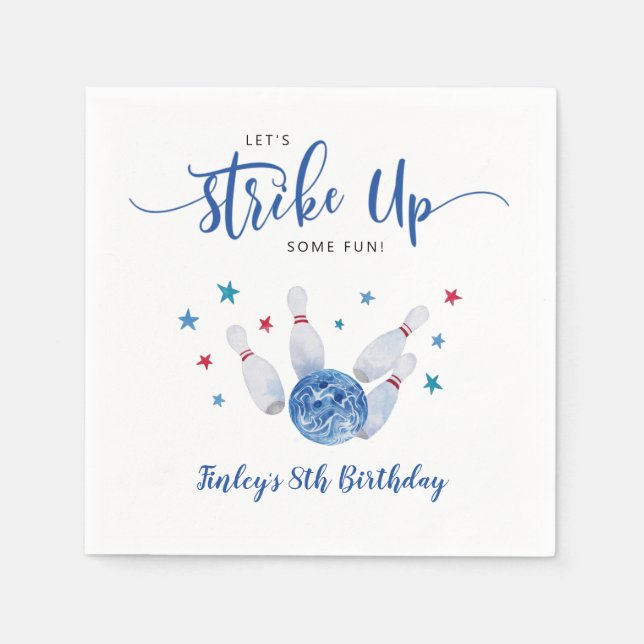 Bowling erwischt Spaß Serviette (Vorderseite)