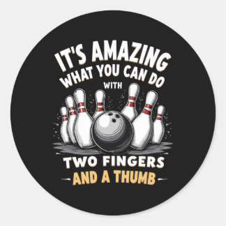 Bowling Es ist Phantastisch, was man 2 Finger und Runder Aufkleber