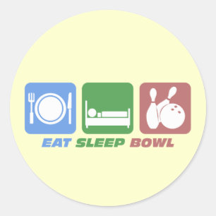 Bowling essen runder aufkleber