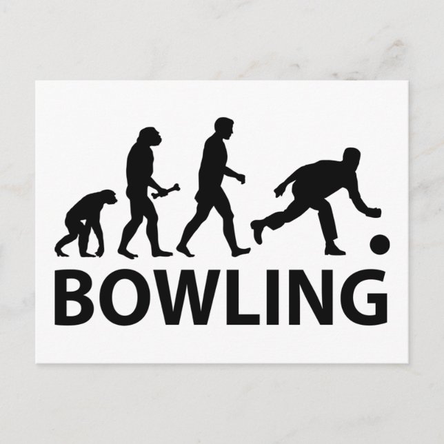 Bowling Evolution Postkarte (Vorderseite)
