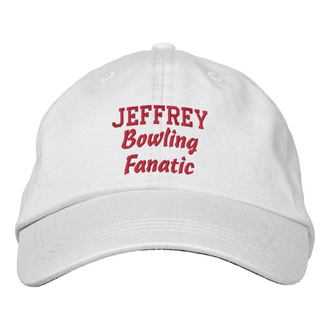 Bowling Fanatic Individuelle Name Bestickte Kappe (Vorderseite)