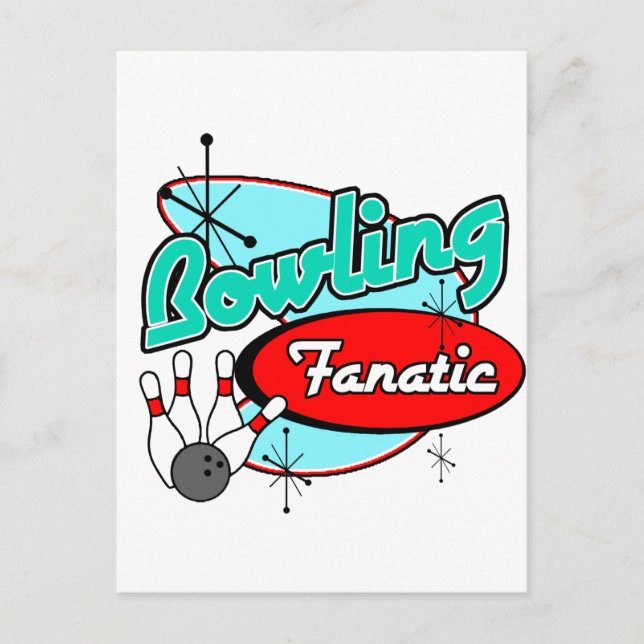 Bowling Fanatic Postkarte (Vorderseite)