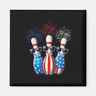 Bowling Fireworks American US Flag Sungles 4. Magnet