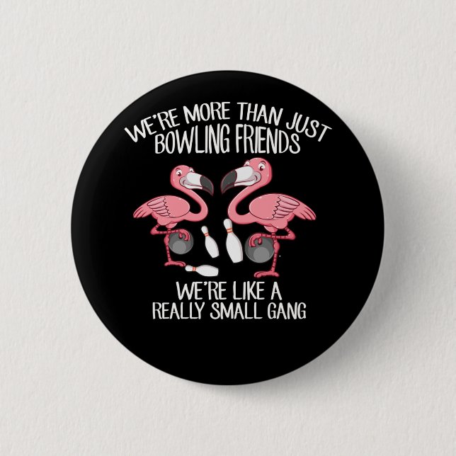 Bowling Flamingo Friends Bowler Girls Button (Vorderseite)