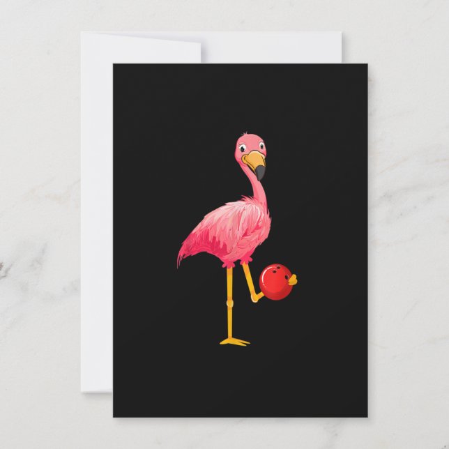 Bowling Flamingo - Funny Flamingo Bowling Player Einladung (Vorderseite)