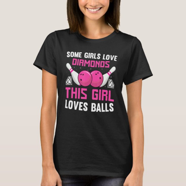 Bowling For Women Girls Track Bowling Spare Bowler T-Shirt (Vorderseite)