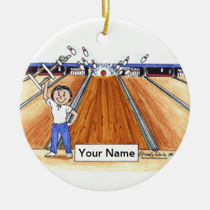 Bowling - Frau Keramik Ornament
