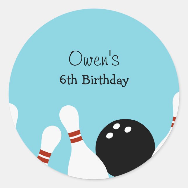 Bowling Fun Fvor Stickers (Türkis) (Vorderseite)